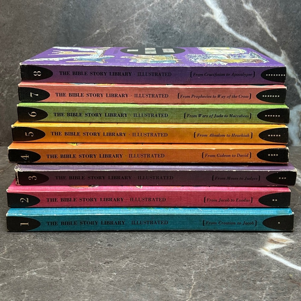 Vintage 1963 The Bible Story Library Illustrated 8 Volume Set Turner Hodges